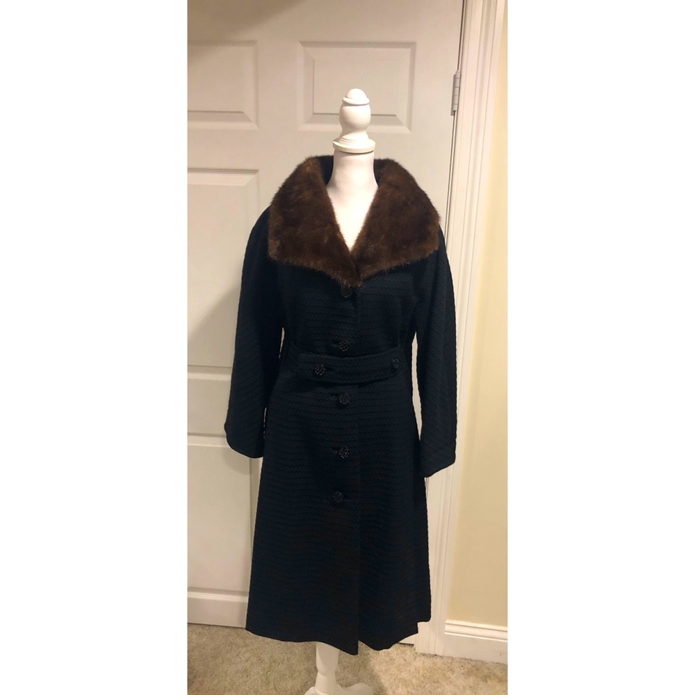 1950’s vintage hand tailored fur trim coat